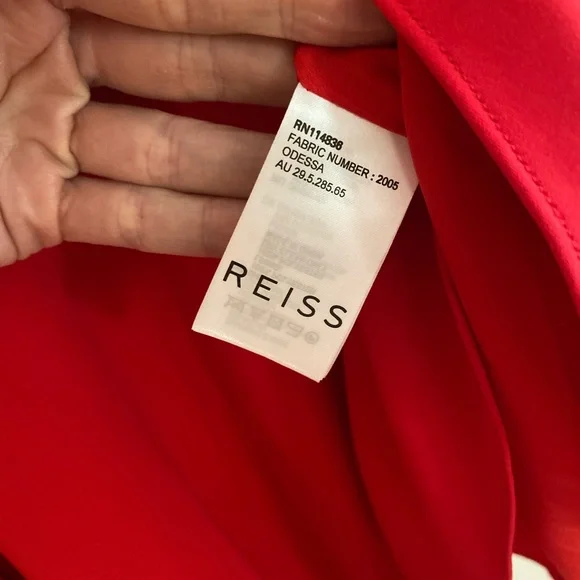 Reiss Red Ruffle Short Mini Odessa Dress, size 10 - Picture 5 of 9